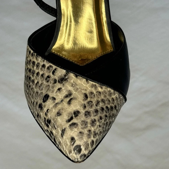 Ted Baker faux python leather strapped high heels gold hardware size 7 excellent - Picture 14 of 16